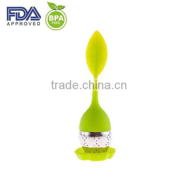 FDA Standard Silicone Loose Tea Leaf Strainer Herbal Spice Infuser Filter Diffuser photo-2