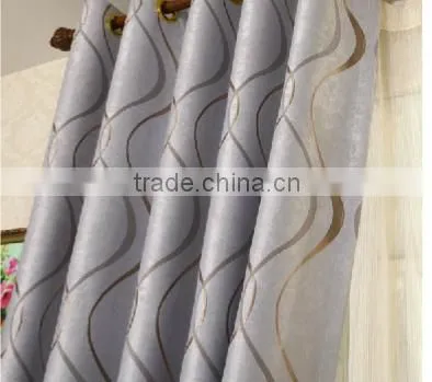 100% Poly Sun-shading Jacquard Blackout Fabric Flame Retardant Blackout Fabric for Living Room photo-2