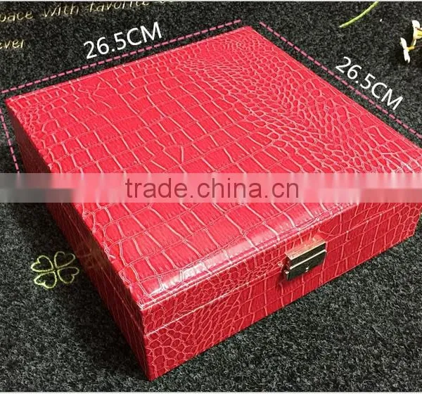 Chinese Factories Wholesale Custom Luxurious Leather Jewelry Box, Red Beautiful Watch Box photo-5
