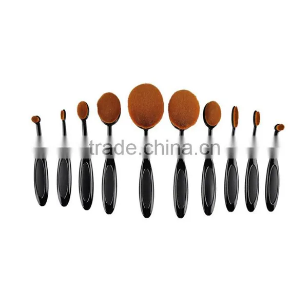 10pcs Set Oval Makeup Brush Cosmetic Foundation Cream Powder Blush Makeup Tool photo-2