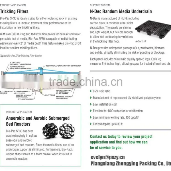 Random Plastic Media Bio-pac SF30 Manufactured of Reprocessed UV Stabilized Polypropylene photo-6