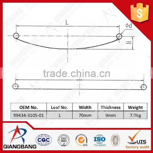 89434-3105-01 Oem Auto Parts Leaf Spring for JAPAN AUTOMOBILE