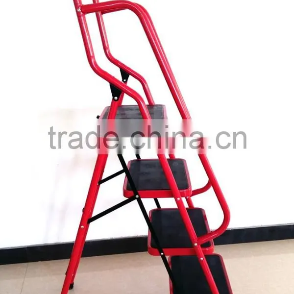 Red 4 Step Ladder Folding Ladder Hosehold Step Ladder photo-2