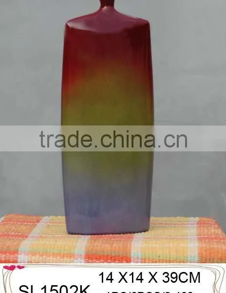 Colorful fiberglass unusual shape artistic flower vases