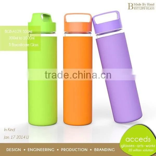Promotion Portable Glass High Quality Silicone Water Bottle photo-2