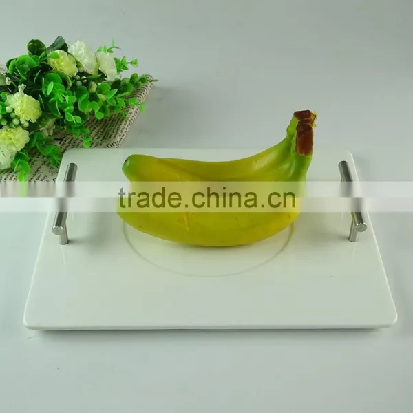 Hotel White Rectangle Ceramic Dinner Plate With Handle at Cheap Price Wholesale photo-2