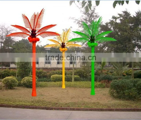 16.5ft Height Outdoor Artificial Green Flashing LED Solar Lighted up Artificial Plant Date Palm Trees With Bark EDS06 1418 photo-2