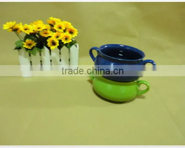 2014 New Product Korean Style Colorful Two Handle Cheap Ceramic Pots photo-3