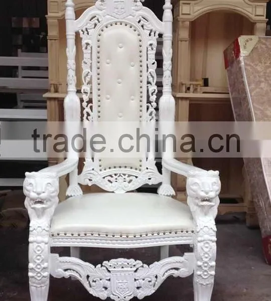 Wedding Stage Bride and Groom King Throne Chair With Lions Armrest photo-2