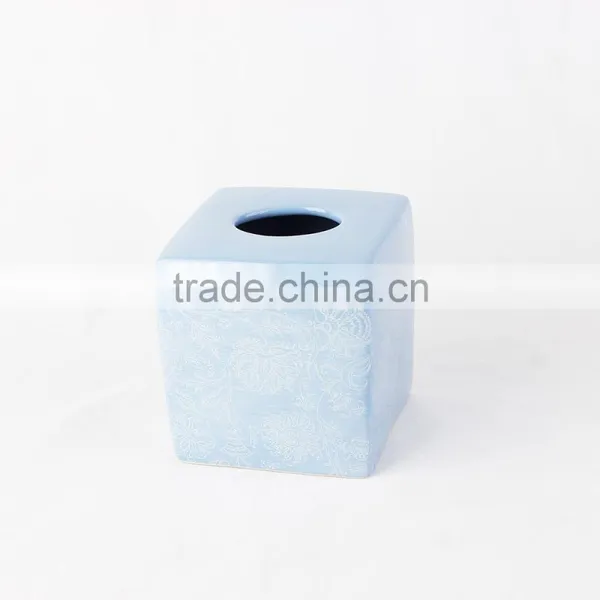 Wholesale Blue Glazed Decal Bathrooms Set Ceramic photo-3