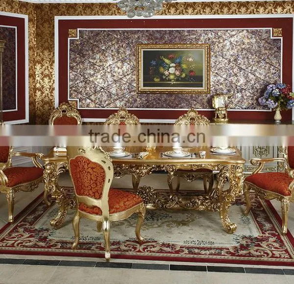 Luxuious Antique Solid Wood Italian Rococo Elegant Gold Color European Style French King Size Bedroom photo-2
