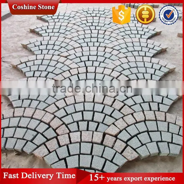Fan-shape Granite Driveway Patio Pavers With Mesh Back photo-2