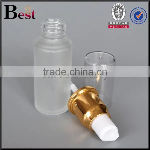 30ml Frosted Glass Whip Cream Bottles With Lotion Pump and Clear Cap photo-2