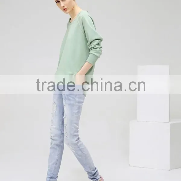 Autumn Latest New Design Women Funky Ripped Denim Jean Pants photo-2