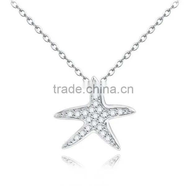 925 Sterling Silver Starfish Pendant Necklace photo-2