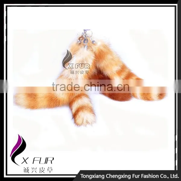 CX-R-04 Wholesale Genuine Raccoon Tail Keychain photo-2