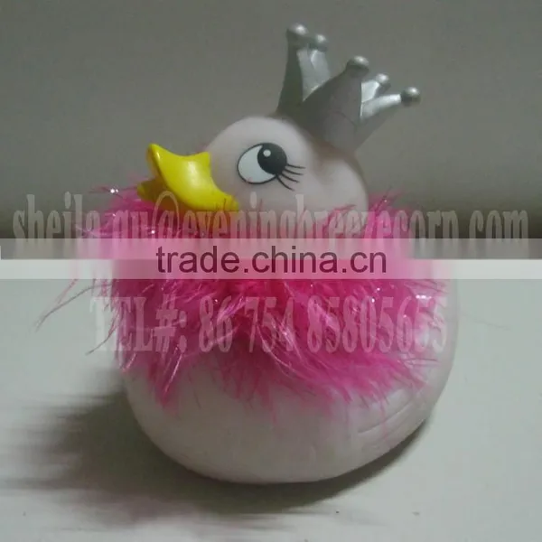 Wholesale Promotional Fur Scarf Rubber Duck With Boa photo-2