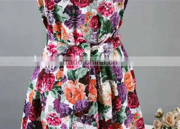 2017 Fall Boutique Mommy and me Clothing Sleeveless Floral Printing Mother Daughter Matching Dress photo-4