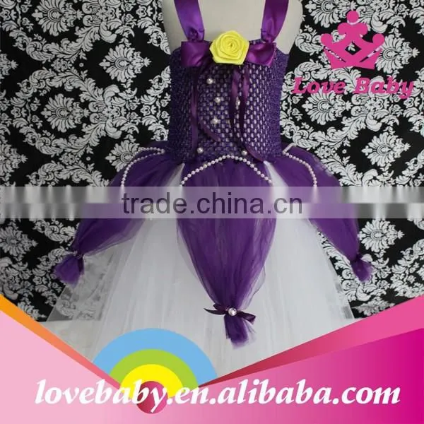 In Stock Lovebaby Puffy Tulle Layered Flower Girl Dress Long Dress OEM