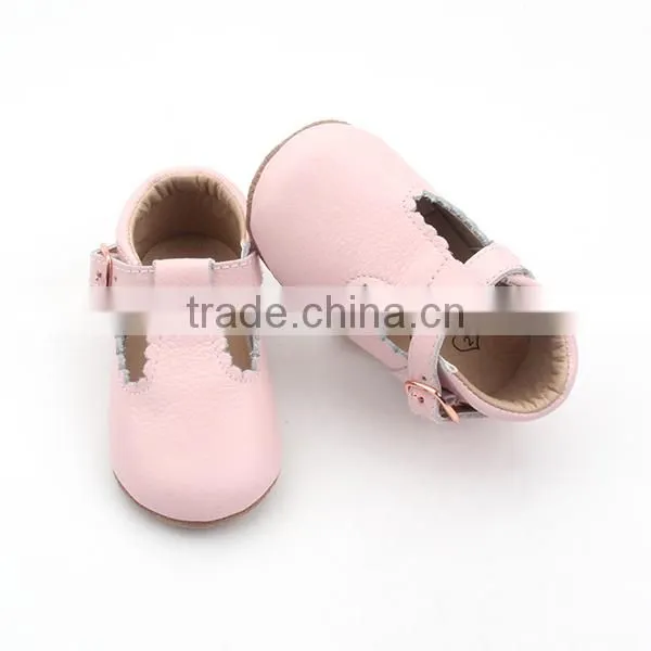 Quality Soft Sole Genuine Leather T-bar Baby Girl Shoes photo-3