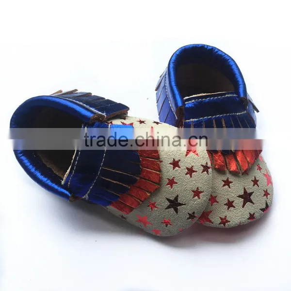 American Flag Design for Independence Day Baby Moccasins Shoes photo-2