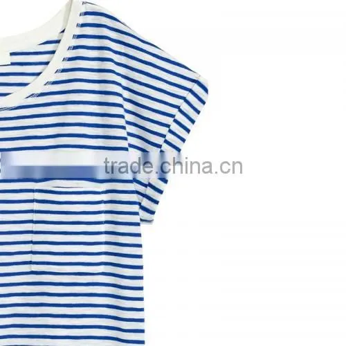 2017Women Short Sleeve T-Shirts Different Size for Choice Patchwork Striped photo-3