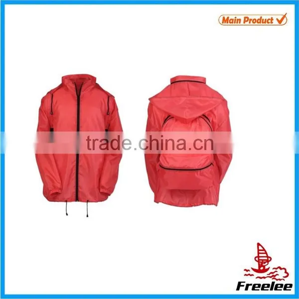 New Products 2016 Rain Jacket Wholesale Foldable Backpack