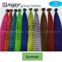 Synthetic Grizzly Feather Multicolor I Tip Micro Rings Hair Extensions