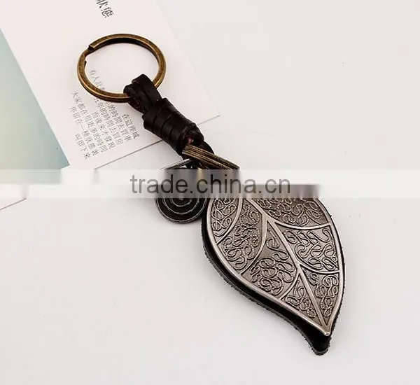 Custom Punk Leaves Leather Key Chains - Promotional Items photo-6