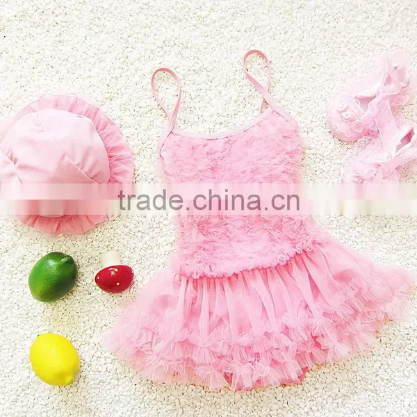 Wholesale Princess Pink Dress Style Swimsuit for Children Models photo-2