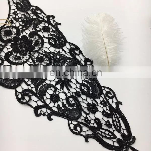 OLN14768 OLN14768 Elegant Black Neck Lace Design Ladies Suit Chemical Neck Design Lace photo-6