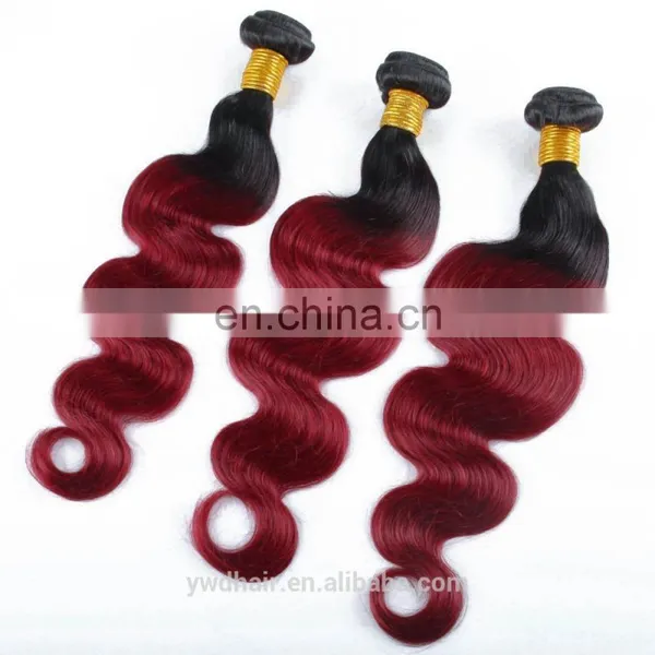 Ombre Brazilian Virgin Human Hair T1B/ 99J Color Ombre Hair Extensions Body Wave 3PCs 100% Human Hair photo-2