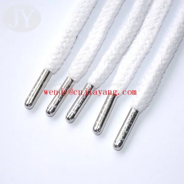 Plastic Aglet Within Custom Logo Round Polyester Cord photo-3
