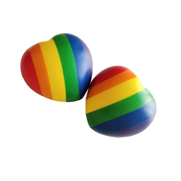 Hot Sale High Quality PU Foam Anti Stress Toys Rainbow Heart Shape Anti Stress Ball photo-3