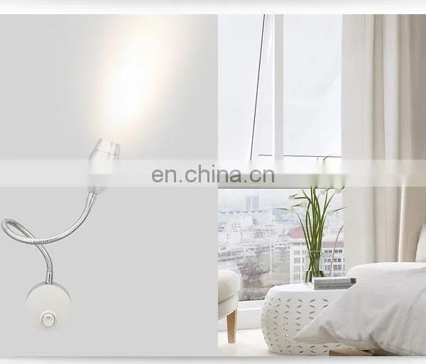 Cheap Price Bathroom Mirror Lamp With Flexible Hose Mini Led Reading Lamp for Bedroom OEM Gooseneck Led Headboard Wall Lamp photo-6