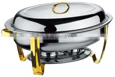 Hot Sale Luxury Stainless Steel Gold-plated Roll Top Buffet Chafer for Hotel photo-2