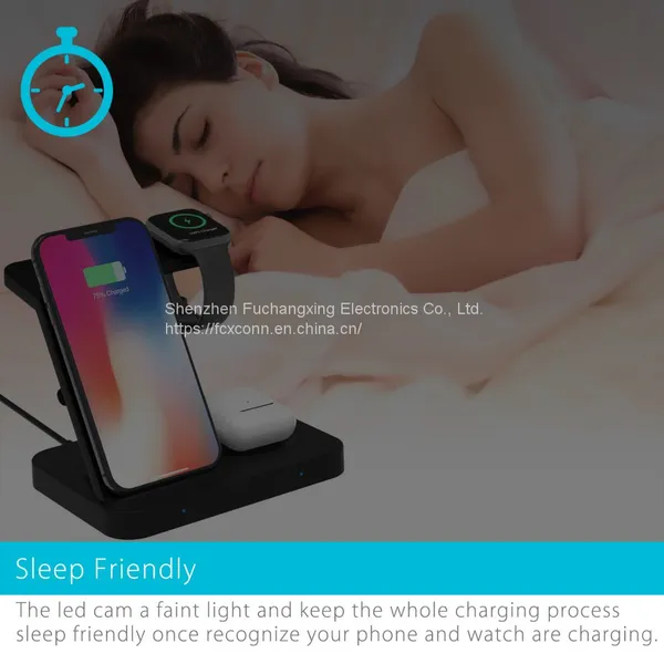 Wireless Charger Stand 15W Qi Fast Charging Dock Station for Apple Watch IWatch 5 AirPods Pro 2 For IPhone 12 11 XS XR X 8 Z5A photo-5