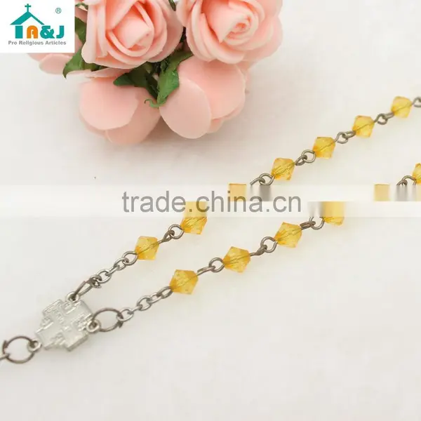 Fashion Catholic Plastic Rosary Bead Necklace Wholesale photo-3