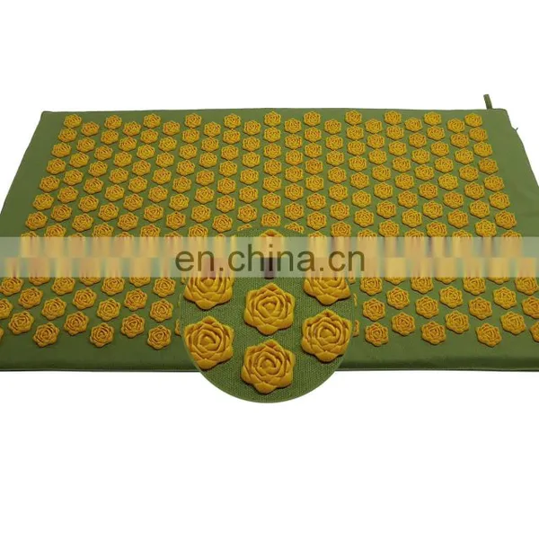 Top Sale Lotus Shape Private Label Cotton Canvas Plastic Acupressure Spike Mat Indian Manufacturer photo-3