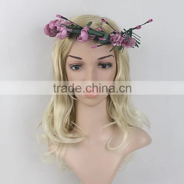 New Design Bridal Artificial Flower Wedding Beach Hair Wreath