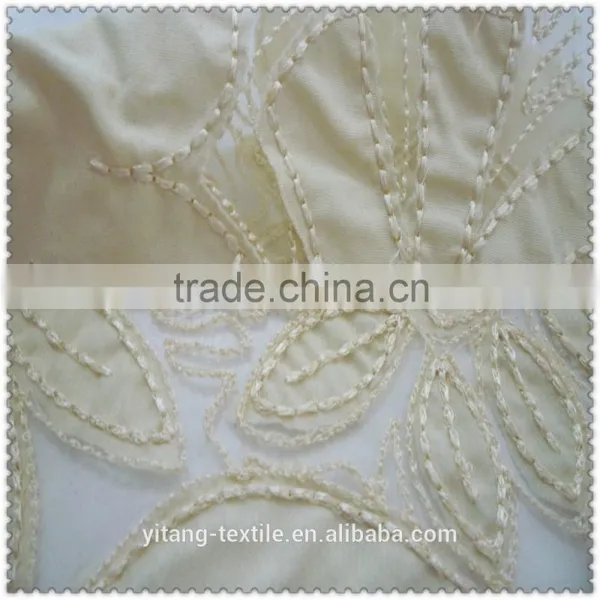 Applique Embroidery Cotton Fabric photo-2