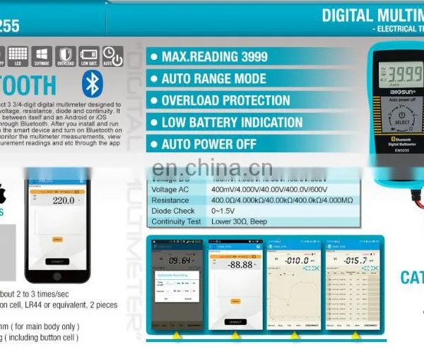 All-sun EM3255 Auto Ranging Pocket Multimeter Digital Voltmeter Resistance Frequency Capacitance Continuity photo-5
