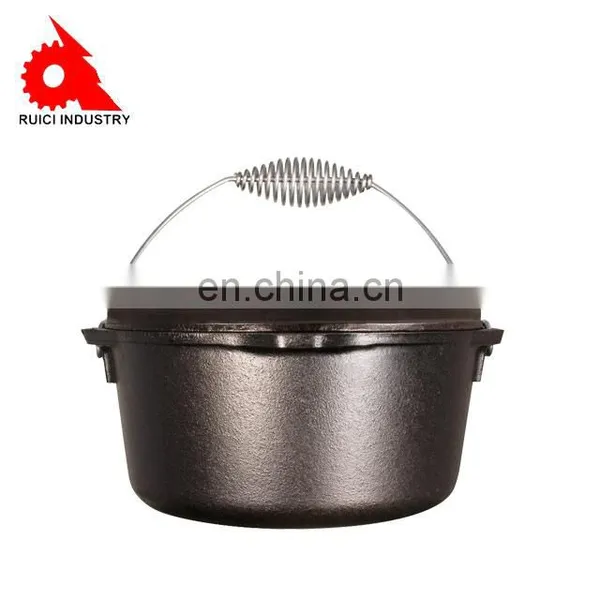 Outdoor Camping Turkey Round Shape Enamel Casserole Dutch Oven Cast Iron Cookware photo-4