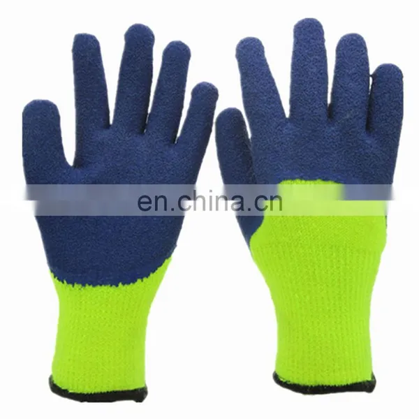 Mens Wholesale Industrial High Visibility Large Thermal Latex Coated Gloves