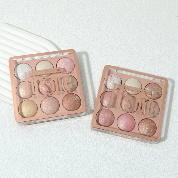 Factory OEM 9 Color High Pigment Make up Bronze Highlight Baked Palette Cosmetic La Sombra De Ojos photo-3