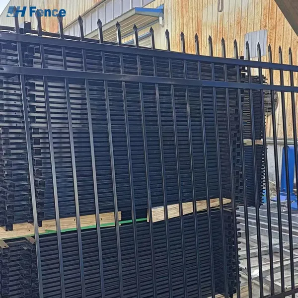 Modern Steel Garden Fence Galvanized Steel Picket 6'x8' Black Wrought Iron Fence Panels photo-6