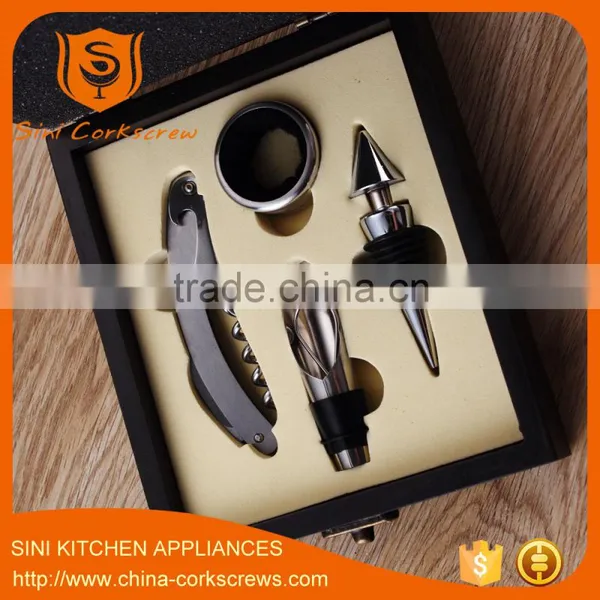 Corkscrew Wine Stopper Wine Pourer Wine Ring Wine Sets in Wooden Box Wine Accessories photo-3