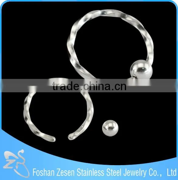 316L Steel Body Piercing Circular Barbell Crystal Adjustable Nose Rings Jewelry photo-4