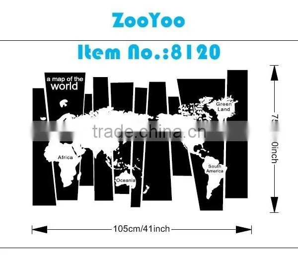 ALFOREVER Vinyl Black Wallmap Decals,vinyl Wallmap Sticker photo-6