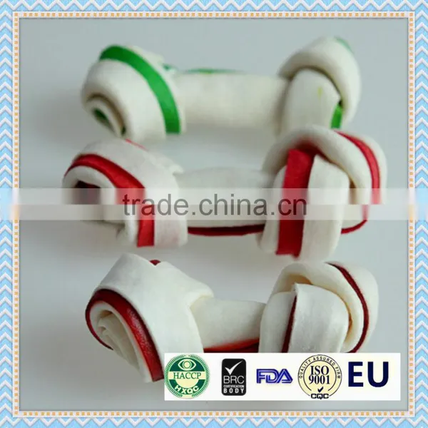 Two Color Rawhide Bone Serries Bleached Dog Bone photo-2